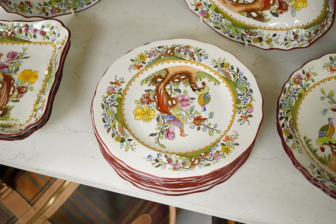 A Copeland Spode part dinner service, to include two oval dishes and two square dishes (16) oval dishes 29.5cm wide.